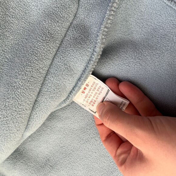 Sherpa Aviator Jacket Light Blue Pastel Cute Pockets Warm Cozy from Korea Medium - Picture 10 of 10